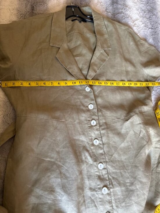 Quince Linen Button Front Dress Spring Summer Career Preppy Minimalist - Picture 6 of 12